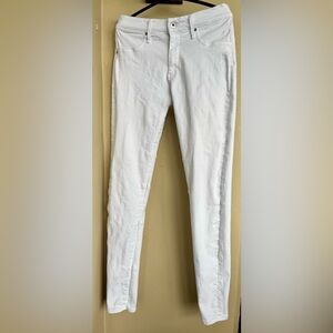 Adriano Goldschmied High-Rise Skinny Cotton Blend Farrah Jeans White 28R-US 6/8*